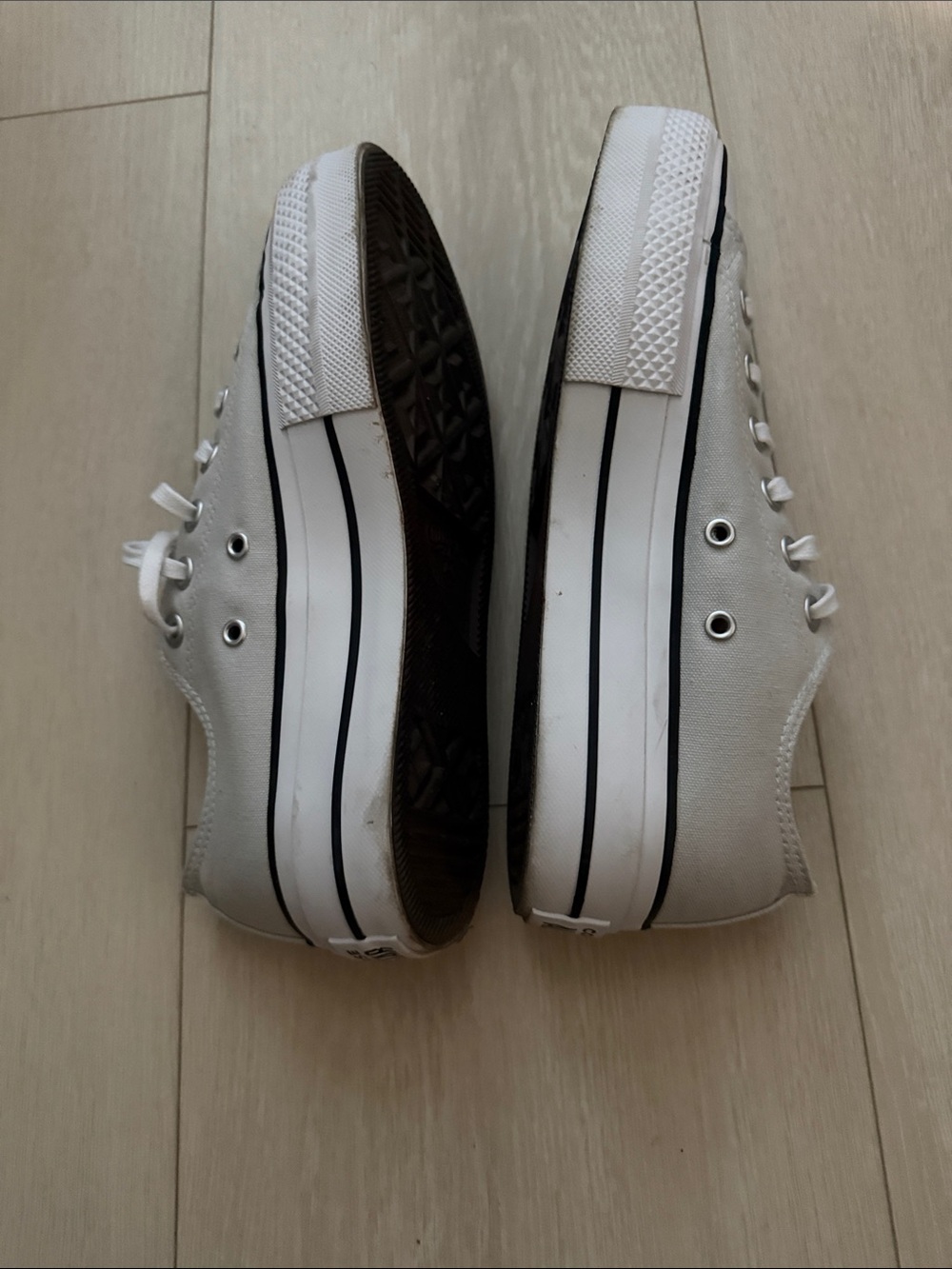 Converse Light Gray Low Top Platform Canvas Sneakers - Picture 6 of 12